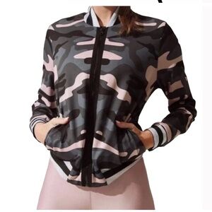Ultracor Grey and Pink Bomber Jacket Metallic Trim Bomber Jacket